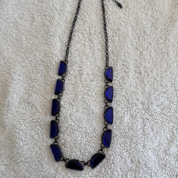 Coldwater Creek Crescent Gem Long Necklace Blue - Picture 1 of 4